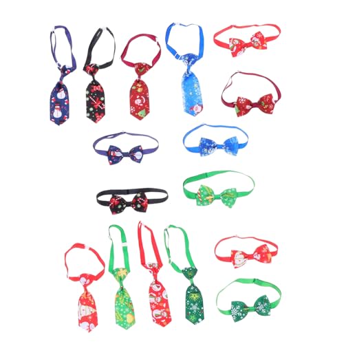 TOKIDNY 16 Stück Haustier Fliegen Accessoires Hals Hundeschleifen Bandanas Weihnachts Haustierbedarf Feiertags Hundekrawatten Bandanas Anhänger Dekorationen von TOKIDNY