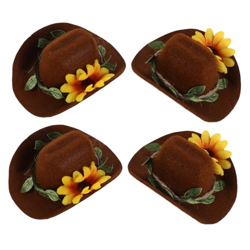 TOKIDNY 4 Stücke Pet Mini Cowboyhut Hamster-partyhüte Haustierkappe Süße Tiermützen Tierkostümzubehör Hasenmützen Braune Cowboyhüte Kleidung Für Kleintiere Hühnerkostümhut Fluted Gefühlt TOKIDNY 4 Stücke Pet Mini Cowboyhut Hamster-partyhüte Haustierkappe Süße Tiermützen Tierkostümzubehör Hasenmützen Braune Cowboyhüte Kleidung Für Kleintiere Hühnerkostümhut Fluted Gefühlt von TOKIDNY