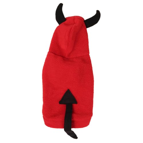 TOKIDNY Halloween Hundemantel aus Fleece Warmes Kuscheliges Pet Kostüm Rotes Dämonen-Design für Hunde und Katzen Einfach Anzuziehen für Herbst Winter und Halloween-feiern TOKIDNY Halloween Hundemantel aus Fleece Warmes Kuscheliges Pet Kostüm Rotes Dämonen-Design für Hunde und Katzen Einfach Anzuziehen für Herbst Winter und Halloween-feiern von TOKIDNY
