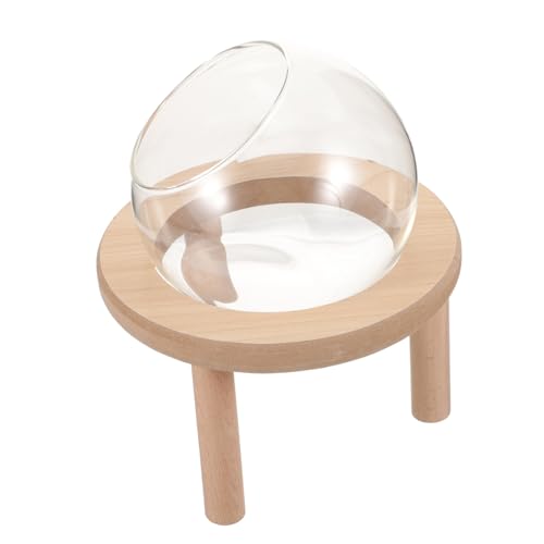 TOKIDNY Hamster Sandbad aus Transparentem Glas mit Holzboden Kleine Haustier badewanne für Mäuse und Zwerghamster Leicht zu Reinigen und Praktisch für Nagerpflege von TOKIDNY