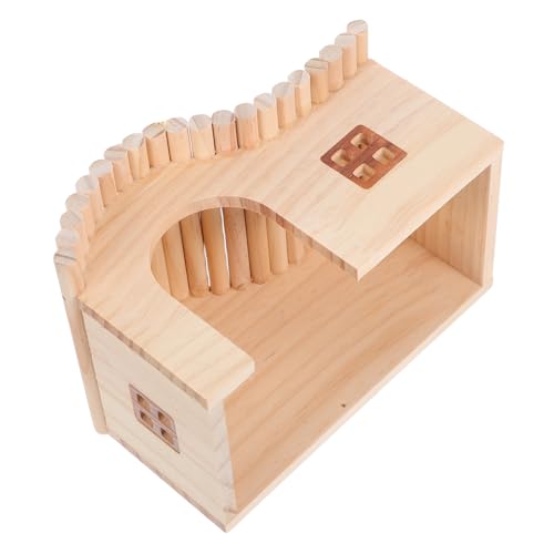 TOKIDNY Hamster Versteck Haus aus Holz Mittelgroße Haustier Villa für Hamster Igel und Mäuse Multifunktionales Versteck mit Gemütlichem Rückzugsort Dekorativ Leicht zu Reinigen und von TOKIDNY
