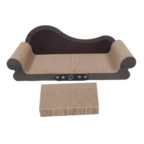 TOKIDNY Katze Kratzbrett Sofa aus Langlebigem Wellpappe Kratzfest kein Staub Möbel Schonend Indoor Katzen Kratzmöbel für Kätzchen Leicht Montierbar Haushaltsfreundliches Katzen Spielbett von TOKIDNY