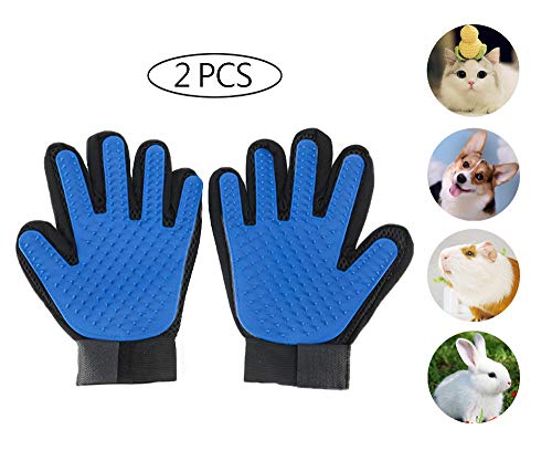 TOKYMOON Katzen Handschuh Fellpflege Handschuh für Hund Haustier Bürste Handschuh,Hunde Handschuh Enthaarungshandschuhe für Hunde KatzenHandschuh Hundesalon Handschuh 1 Paar (Blau) von TOKYMOON