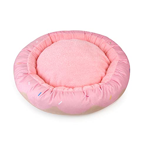 TONBO Donut-Bett für Hunde und Katzen, weiches Plüsch, 61 cm, für Waschmaschine und Trockner geeignet von TONBO