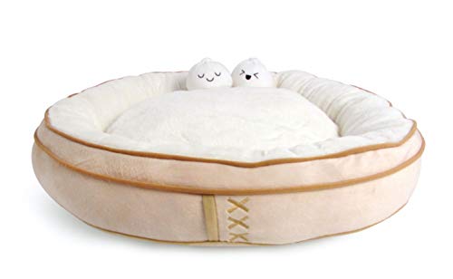 TONBO Weiches Plüschbett für Hunde und Katzen, klein, niedlich und gemütlich, waschmaschinenfest und trocknergeeignet (Dim Sum) von TONBO