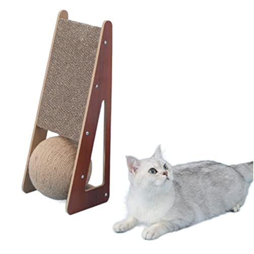 2 in 1 Cat Scratcher Post, Cat Scratching Lounge Bed, Cat Nest with Spinning Ball, Multifunktions-Katzenspielzeug (Size : 16 * 15 * 50cm) von TONGDY