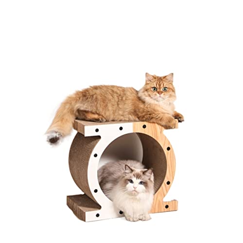2-in-1-Katzenkratzer, Katzen-Loungebett aus Wellpappe, langlebige Brettpolster, verhindert Möbelschäden von TONGDY
