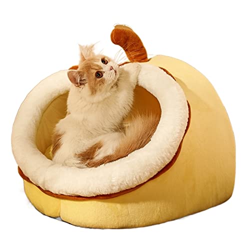 2-in-1-Katzenversteck mit dickem Kissen, Katzenbett ermöglicht es Haustieren, sich zusammenzurollen, Katzenzelt mit rutschfester Unterseite, ultraweicher Plüsch for Schlafen und Spielen von Haustieren von TONGDY