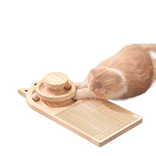 2-lagiges Katzenkratzpolster, Katzennest mit Kugelbahn, Möbelschutz und Katzentrainingsspielzeug von TONGDY