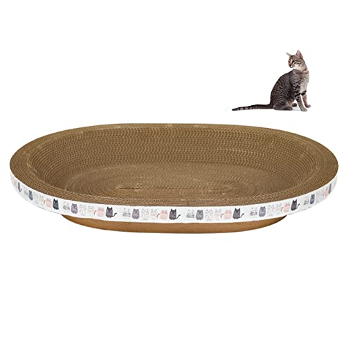 Abriebfeste Lounge-Katzenbetten, Katzenkratzer aus Wellpappe, ovaler langlebiger Schaber, Möbelschutz (Size : 43 * 16 * 8cm) von TONGDY