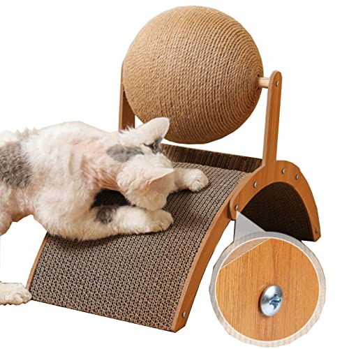 Aufschraubbarer Katzenkratzer, Interaktives Spielzeug for Sisalkatzen mit Sich drehendem Ball, Kratzrampe for Katzen im Innenbereich, schützender Couch-Sofa-Stuhl (Size : 35 * 26 * 15cm) von TONGDY