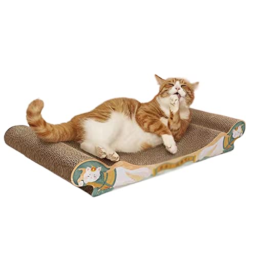 Cat Stretching Scratcher aus Wellpappe, Interaktives Katzenspielzeug for den Innenbereich, Katzenbett, Multifunktions-Möbelcouchschutz (Size : 62cm) von TONGDY