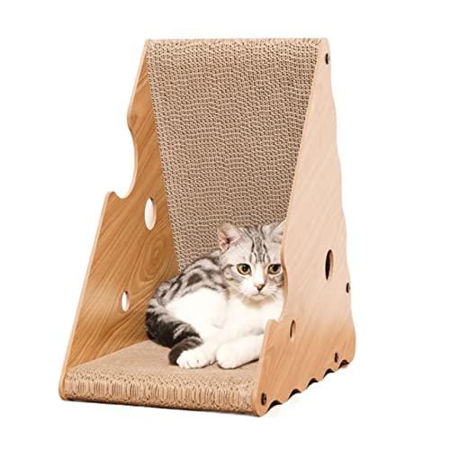 Dreieckiges Katzenversteck, tragbares Katzenbett, Katzenkratzer aus Pappe, for Schleifen der Krallen von Katzen, langlebig und langlebig von TONGDY