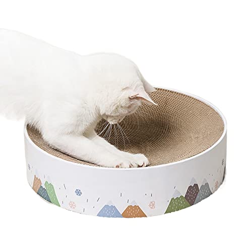 Grifffestes Katzenbett, Katzenspielzeug for den Innenbereich, runder Katzenkratzer aus Wellpappe, robust und langlebig (Size : 33 * 33 * 5.5cm) von TONGDY