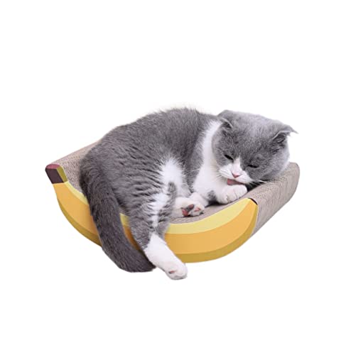 Großer Katzenkratzer, Katzenspielzeug for den Innenbereich, Lounge-Katzenbett aus Pappe, verhindert Möbel, passt Sich der Dehnung der Katze an (Size : 31.5 * 22 * 11cm) von TONGDY