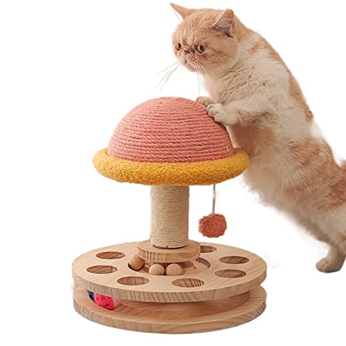 Großes Katzennest, Sisal-Katzenspielzeug mit Teaserkugel, Katzenkratzer, Kratzfest ohne Abblättern, verhindert Möbelschäden (Size : 29.3 * 32cm) von TONGDY