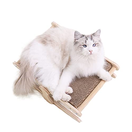 Katzenbett aus Holz, interaktives Katzenspielzeug, Katzenkratzunterlage aus Wellpappe, for Kätzchen/kleine Katzen von TONGDY