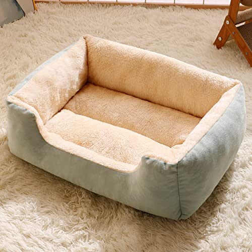 Katzenbett for Wohnungskatzen, 2-in-1-Katzenhäuser mit Rutschfester Unterseite, superweich, Vier Jahreszeiten waschbar, for Hunde und Katzen (Color : Green, Size : 50 * 39cm) von TONGDY