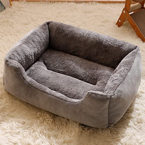 Katzenbett for Wohnungskatzen, 2-in-1-Katzenhäuser mit Rutschfester Unterseite, superweich, Vier Jahreszeiten waschbar, for Hunde und Katzen (Color : Grey, Size : 50 * 39cm) von TONGDY