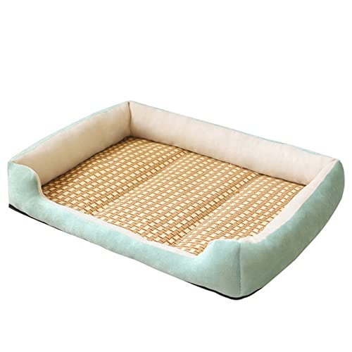 Katzenbett for den Innenbereich, langlebige Katzenhäuser mit Rutschfester Unterseite, superweich, 2-in-1 waschbar, for Hunde und Katzen (Color : Green, Size : 60 * 45cm) von TONGDY