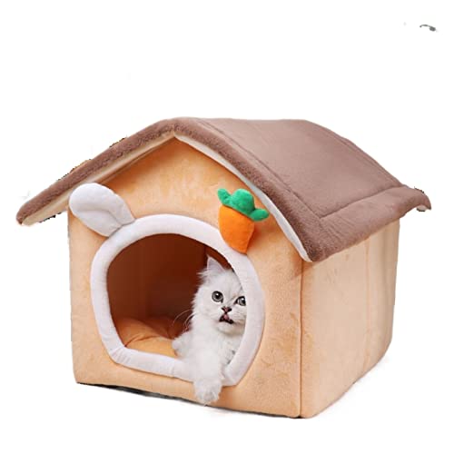 Katzenhäuser for Hauskatzen, große Katzenhöhle, abnehmbare Katzenbetten aus Baumwollplüsch, superweich, for kleine Hunde, Welpen, Kätzchen (Color : B, Size : 38 * 32 * 32CM) von TONGDY