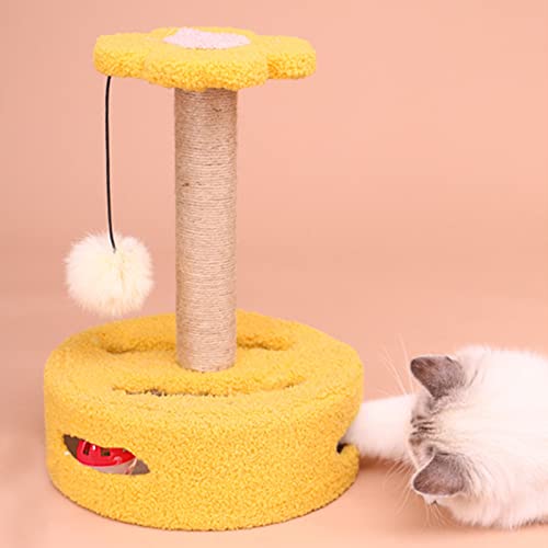 Katzenkratzbaum mit hängender Kugel, Sisal-Katzenkratzspielzeug, vertikales Katzenkratzpolster, Schutz von Möbeln (Color : Yellow) von TONGDY