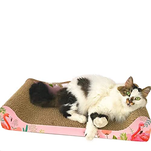 Katzenkratzer aus Pappe, rechteckiges Katzenbett for den Innenbereich, griffsicher, langlebige Brettpolster verhindern Schäden an Möbeln von TONGDY