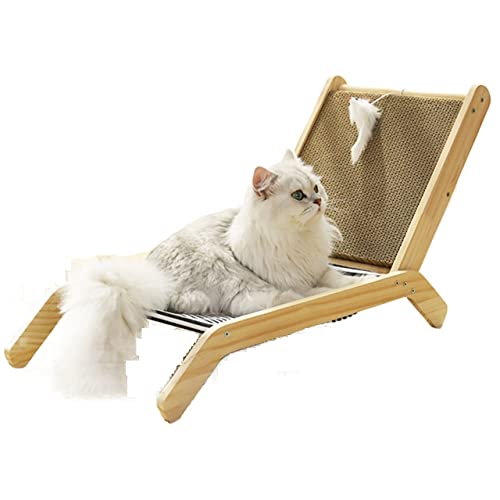 Katzenspielzeug aus Massivholz, Liegestuhl for Katzen, Kratzbett, Katzenkratzer aus Pappe, Schutz von Möbeln von TONGDY