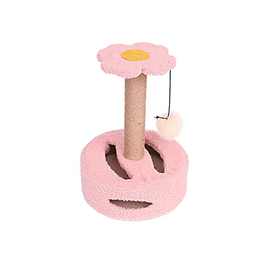 Kratzbaum for Katzen, natürliches Sisalseil, Katzenkratzball, Kratzspielzeug, vertikaler Kratzbaum for Katzen, verbesserte Basis (Color : Pink) von TONGDY