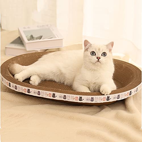 Lounge Cat Beds, Katzenkratzer aus Wellpappe, ovaler langlebiger Schaber, Möbelschutz, 4 Größen (Size : 43 * 16 * 8cm) von TONGDY