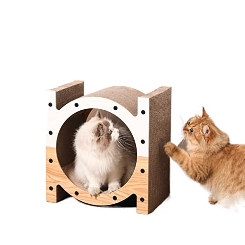 Multifunktionaler Katzenkratzer, Liegebett aus Wellpappe-Katze, langlebige Brettpolster, verhindert Möbelschäden von TONGDY