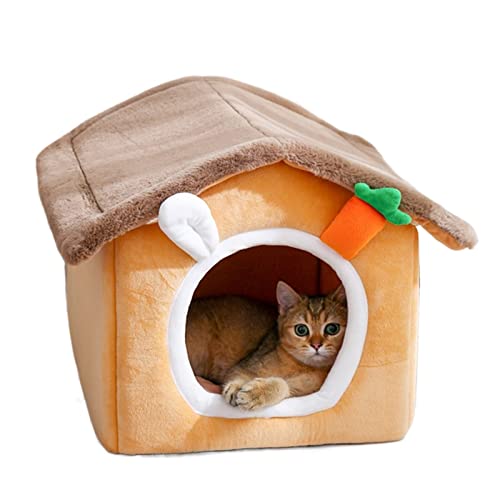 Quadratisches Katzenzelt, Katzenbett for Katzen im Innenbereich, Würfelhaus, Katzenversteck mit Rutschfester Unterseite, for kleine Hunde, Welpen, Kätzchen (Color : B, Size : 38 * 32 * 32CM) von TONGDY