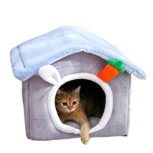 Quadratisches Katzenzelt, Katzenbett for Katzen im Innenbereich, Würfelhaus, Katzenversteck mit Rutschfester Unterseite, for kleine Hunde, Welpen, Kätzchen (Color : C, Size : 38 * 32 * 32CM) von TONGDY