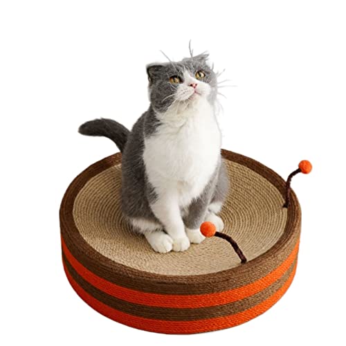 Runder Katzenkratzer, Kratzbaum-Haustierspielzeug, Sisal-Katzenkratzbaum, Katzenkratzunterlage, for die meisten Katzen von TONGDY