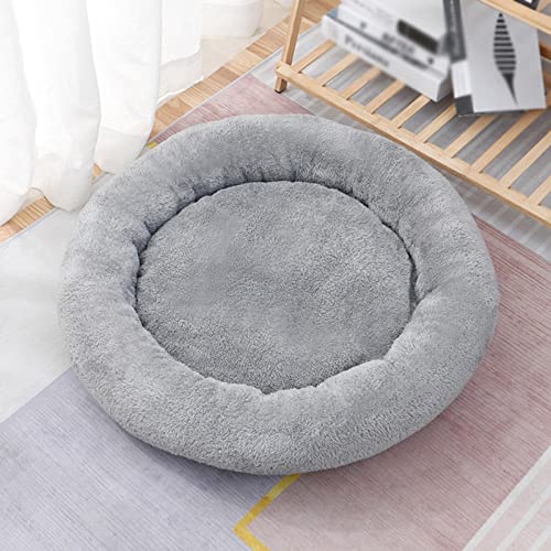 Rundes Katzenbett, langlebige Katzenhäuser mit Rutschfester Unterseite, superweich, 2-in-1 waschbar, for Hunde und Katzen im Innenbereich (Color : Grey, Size : 40CM) von TONGDY