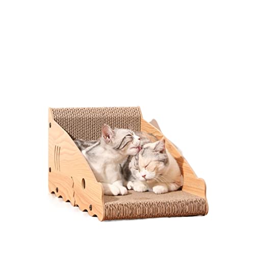 Stehender Katzenkratzer aus Pappe, Katzennest for Katzen im Innenbereich, griffsicher, langlebige Brettpolster verhindern Schäden an Möbeln von TONGDY