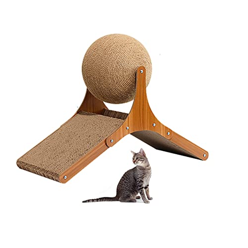 Wellpappe Cat Scratcher, Cat Scratch Post, Cat Scratch Pad with Spinning Ball, for Kittens&Dogs (Size : 35 * 15 * 26cm) von TONGDY