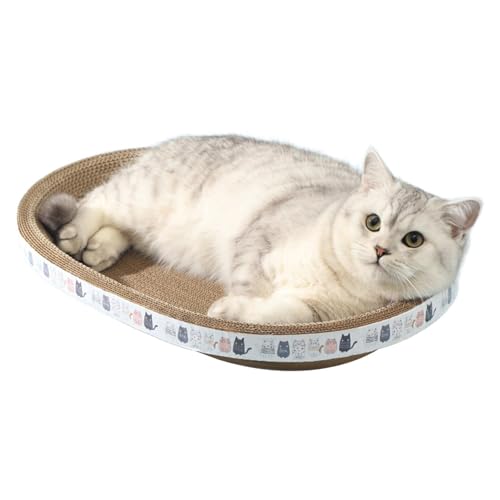 Katzenkratzbrett | Karton Katzenkratzer | Ovales Welliges Kratzbrett Katzenkratzbaum Karton Katzenkratzer | Hochdichtes Katzenkratzbrett für Möbelschutz Katzenkratzbrett | Karton Katzenkratzer | Ovales Welliges Kratzbrett Katzenkratzbaum Karton Katzenkratzer | Hochdichtes Katzenkratzbrett für Möbelschutz von TONGFENG