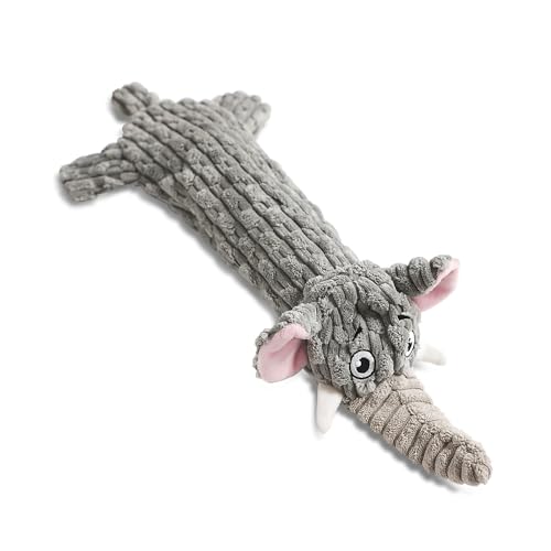 TONGKTAI Hunde-Kauspielzeug mit Knistern, quietschend, keine Füllung, Elefant Plüschtier für Welpen, kleine bis große Hunde, langlebige interaktive Wasserflasche Hundespielzeug für Angstlinderung von TONGKTAI