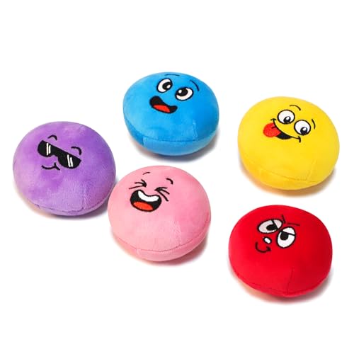 TONGKTAI Hundespielzeug, quietschend, 6,6 cm, weicher Plüsch, Welpenball, interaktives, lustiges Haustierspielzeug-Set für Welpen, kleine Rassen, 5 Stück TONGKTAI Hundespielzeug, quietschend, 6,6 cm, weicher Plüsch, Welpenball, interaktives, lustiges Haustierspielzeug-Set für Welpen, kleine Rassen, 5 Stück von TONGKTAI