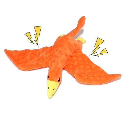 TONGKTAI Hundespielzeug, quietschend, lustiges Plüsch-Dinosaurier-Welpenkauspielzeug mit Knisterpapier, interaktives, unzerstörbares Haustier-Beißspielzeug für kleine, mittelgroße und große Rassen TONGKTAI Hundespielzeug, quietschend, lustiges Plüsch-Dinosaurier-Welpenkauspielzeug mit Knisterpapier, interaktives, unzerstörbares Haustier-Beißspielzeug für kleine, mittelgroße und große Rassen von TONGKTAI