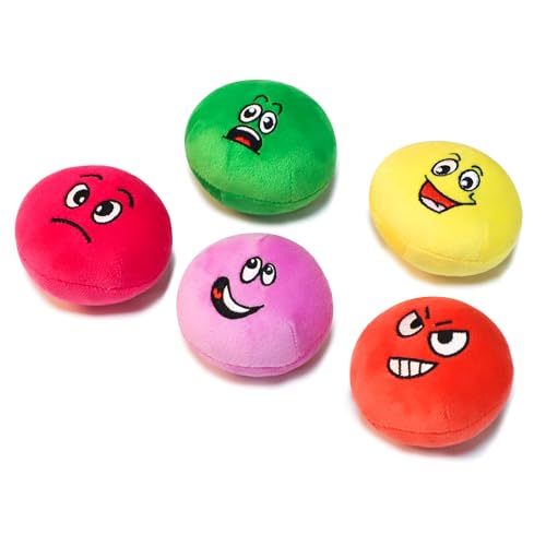 TONGKTAI Hundespielzeug, quietschend, weicher Plüschball gegen Langeweile, interaktives Haustier-Spielzeug-Set für kleine, mittelgroße Rassen, 5 Stück TONGKTAI Hundespielzeug, quietschend, weicher Plüschball gegen Langeweile, interaktives Haustier-Spielzeug-Set für kleine, mittelgroße Rassen, 5 Stück von TONGKTAI