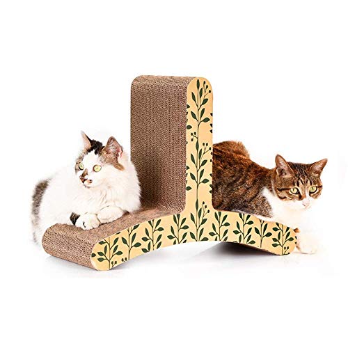 TONPOP Cat Scratch Board Interaktives Spielzeug-Katzenklettergerüst T-förmiges Wellpappe-Kratzbrett Cat House Grinding Claw Roof Protect ture (Color, Size : 47x23x36.5cm) (As Pic von TONPOP