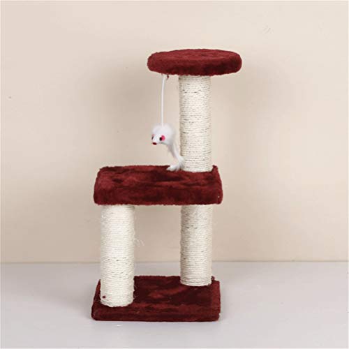 TONPOP Haustier-Katzen-Baumhaus-Katzen-Klettergerüst Klettergerüst mit Hängematten-Katzen-Tisch Haustier-Katzenspielzeug Kitty-Spielhaus für Katzenmöbel-Dekoration (Color : Red) (Red) von TONPOP