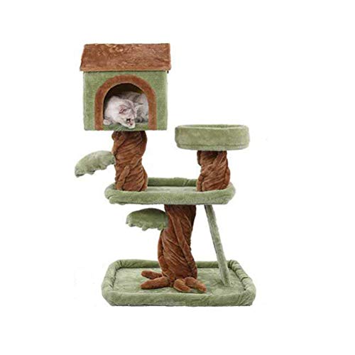 TONPOP Katze Kletterbaum Haus Kratzbaum Kätzchen Lustiger Kratzbaum Klettergerüst Spielzeug Aktivität Schutz Möbel Haustier Spielspielzeug (Color : Large Tree) (Large Tree) von TONPOP