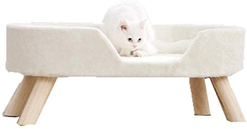 TONPOP Katzen-Klettergerüst Katzen-Klettergerüst Katzenhaus-Hocker-Form Langlebiges Katzenbett-Nest Geeignet für den Innenbereich Haustierbettwäsche (Color : White) (Color : White) (White) von TONPOP