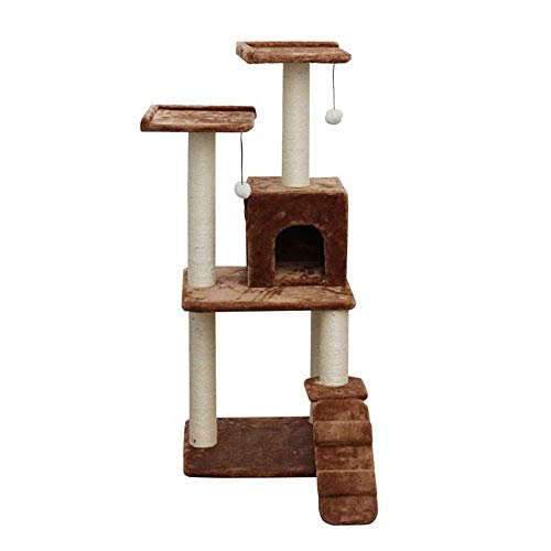 TONPOP Katzenbaum Katzenturm Katzenklettergerüst Großes Massivholz Katzenklettergerüst Katzennest Kratzbaum EIN Sisal Katzenregal Katzengerüst Katzenvilla Katzensprungplattform Kratzbaum Kät von Tonpop