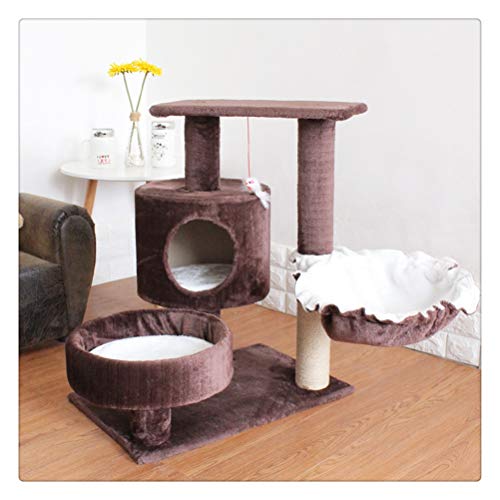 TONPOP Katzenkratzturm Bäume Katzenspielrahmen Produkt Baumhaus Bettmöbel Katzenkratzbrett Kratzsäule Natursisal Katzenklettergerüst Kratzbrett (Color : Black) von TONPOP