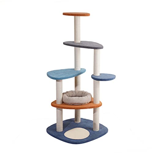 TONPOP Kratzbaum Haus Katzenmöbel Katzenkletterturm Mehrschichtig mit Kratzbaum Massivholzpfosten Katzenspielzeug (D Talla ?nica) von Tonpop