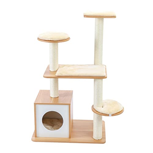 TONPOP Kratzbaum für Katzen und Kätzchen, mit Spielzeugmaus, Bett auf oberster Ebene, zum Entspannen, Kratz-Sisal zum Spielen (D Talla ?nica) von TONPOP